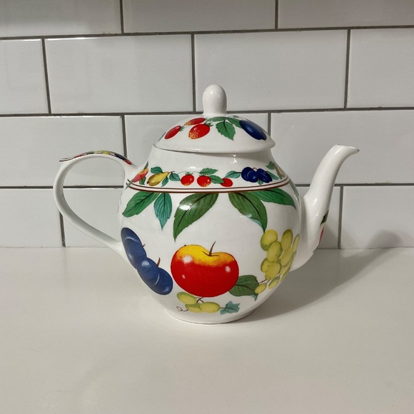 VTG Eden by Roy Kirkham English Fruit Motif Teapot 1992 - Picture 5 of 10